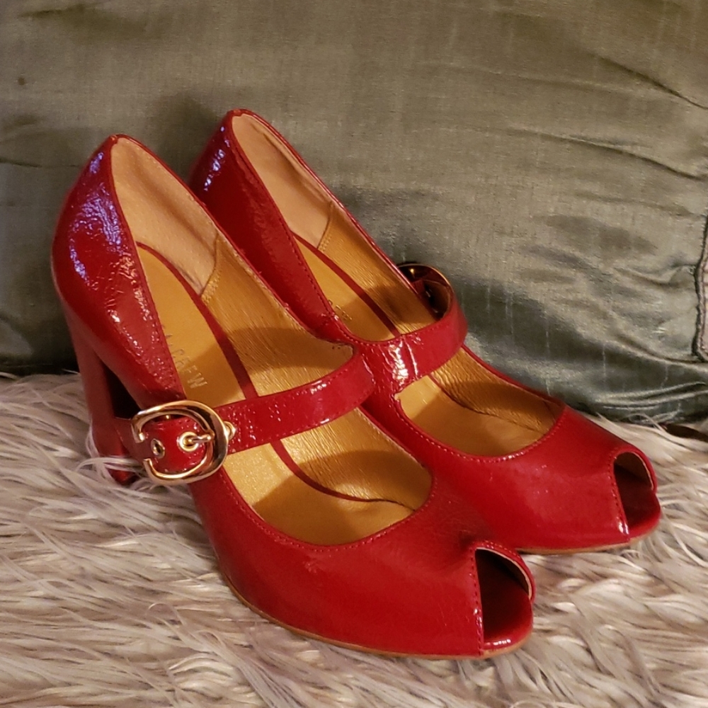 Red mary jane heels